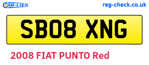 SB08XNG are the vehicle registration plates.