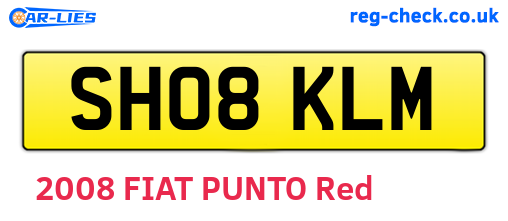 SH08KLM are the vehicle registration plates.