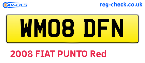 WM08DFN are the vehicle registration plates.