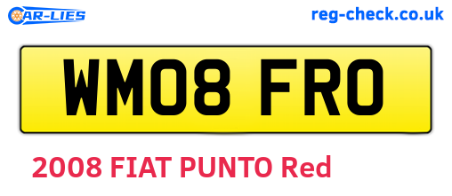 WM08FRO are the vehicle registration plates.