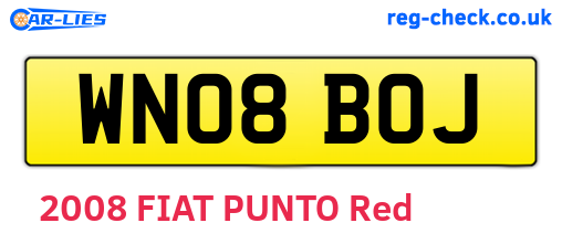 WN08BOJ are the vehicle registration plates.