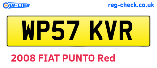 WP57KVR are the vehicle registration plates.