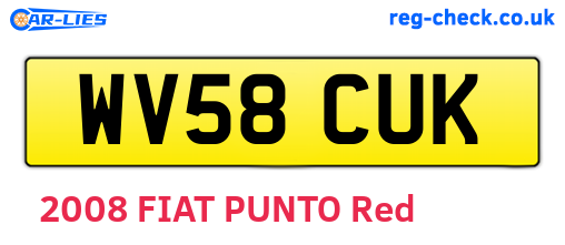WV58CUK are the vehicle registration plates.