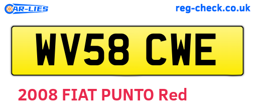 WV58CWE are the vehicle registration plates.