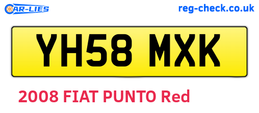 YH58MXK are the vehicle registration plates.