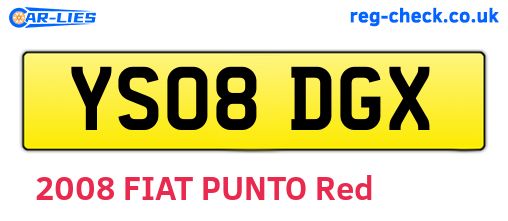 YS08DGX are the vehicle registration plates.