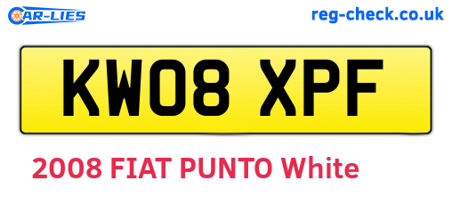 KW08XPF are the vehicle registration plates.