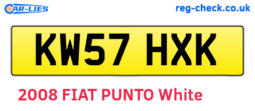 KW57HXK are the vehicle registration plates.