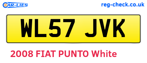 WL57JVK are the vehicle registration plates.