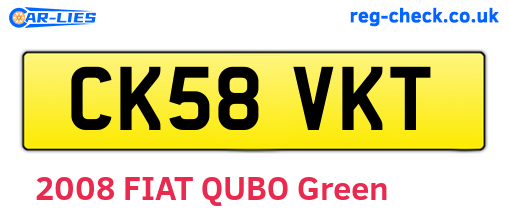 CK58VKT are the vehicle registration plates.