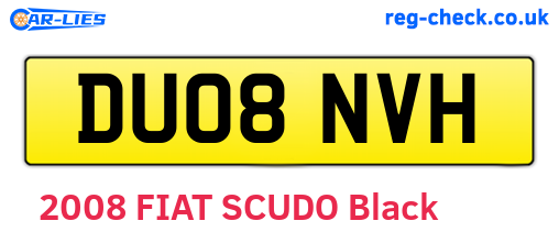 DU08NVH are the vehicle registration plates.