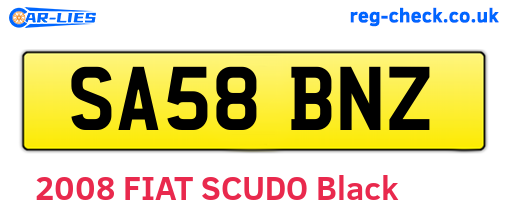 SA58BNZ are the vehicle registration plates.