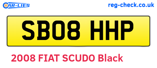 SB08HHP are the vehicle registration plates.