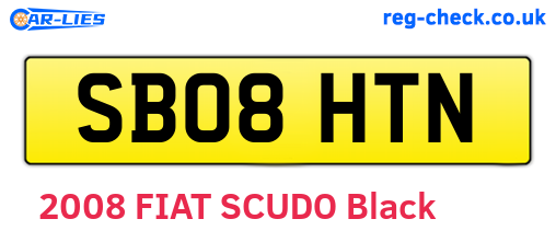 SB08HTN are the vehicle registration plates.