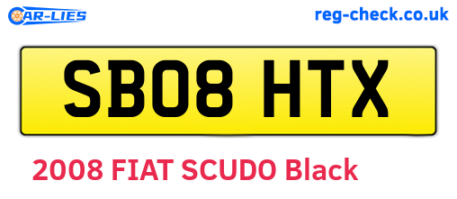SB08HTX are the vehicle registration plates.