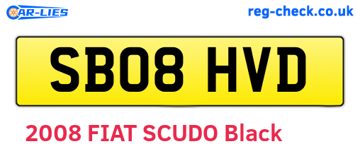 SB08HVD are the vehicle registration plates.
