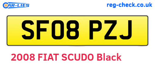 SF08PZJ are the vehicle registration plates.