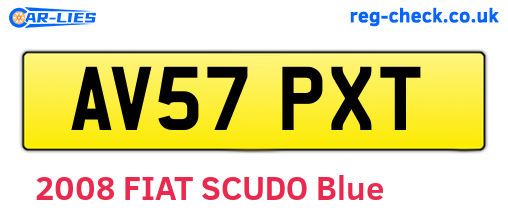 AV57PXT are the vehicle registration plates.