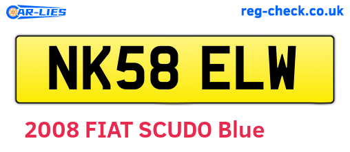 NK58ELW are the vehicle registration plates.