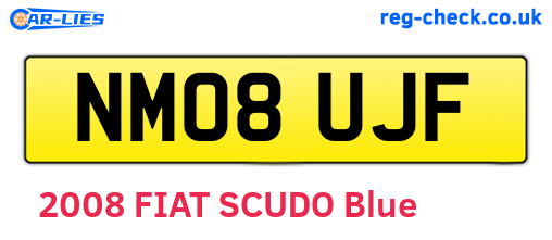 NM08UJF are the vehicle registration plates.