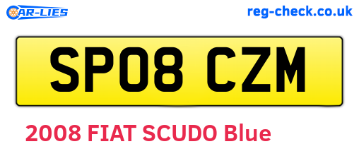 SP08CZM are the vehicle registration plates.