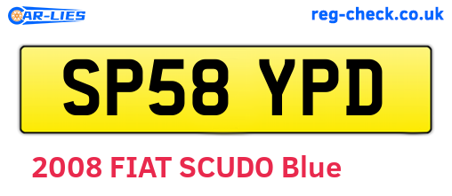 SP58YPD are the vehicle registration plates.