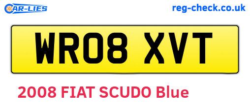 WR08XVT are the vehicle registration plates.