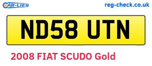 ND58UTN are the vehicle registration plates.