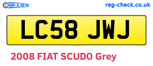LC58JWJ are the vehicle registration plates.