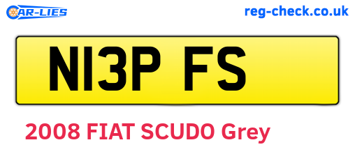 N13PFS are the vehicle registration plates.