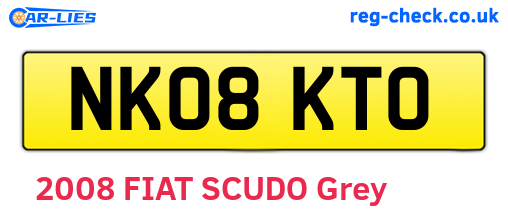 NK08KTO are the vehicle registration plates.