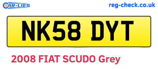 NK58DYT are the vehicle registration plates.