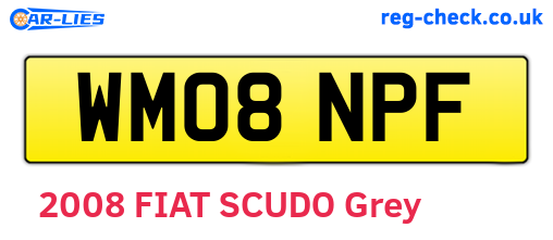 WM08NPF are the vehicle registration plates.