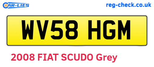 WV58HGM are the vehicle registration plates.