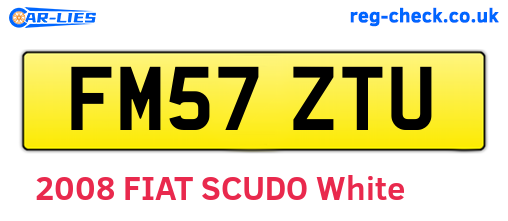 FM57ZTU are the vehicle registration plates.
