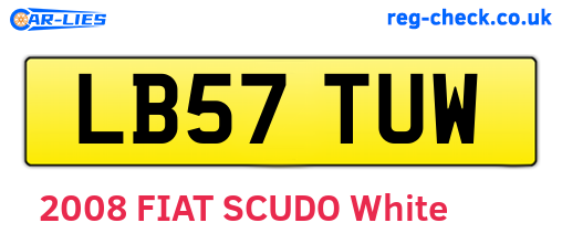 LB57TUW are the vehicle registration plates.