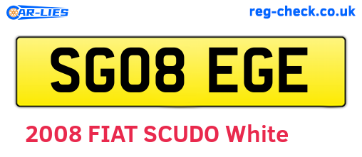 SG08EGE are the vehicle registration plates.