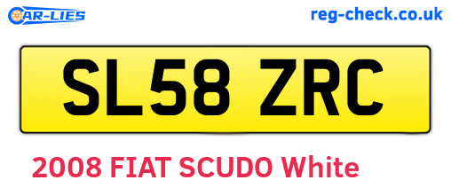 SL58ZRC are the vehicle registration plates.