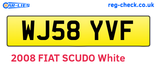 WJ58YVF are the vehicle registration plates.