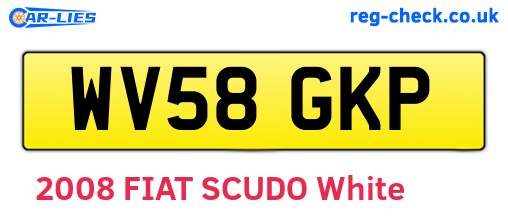 WV58GKP are the vehicle registration plates.