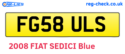 FG58ULS are the vehicle registration plates.