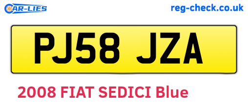 PJ58JZA are the vehicle registration plates.