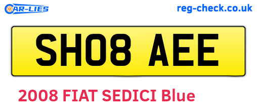 SH08AEE are the vehicle registration plates.