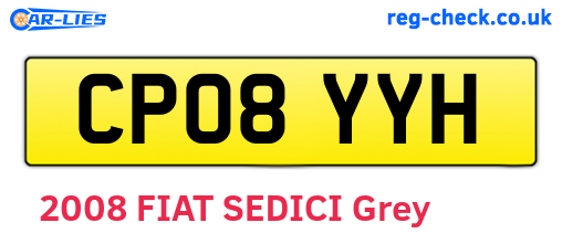 CP08YYH are the vehicle registration plates.