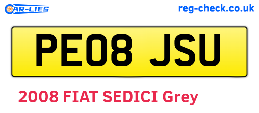 PE08JSU are the vehicle registration plates.
