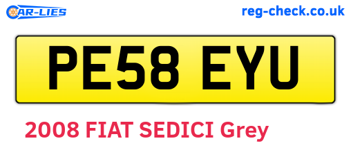 PE58EYU are the vehicle registration plates.
