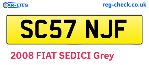 SC57NJF are the vehicle registration plates.