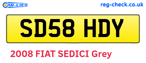 SD58HDY are the vehicle registration plates.