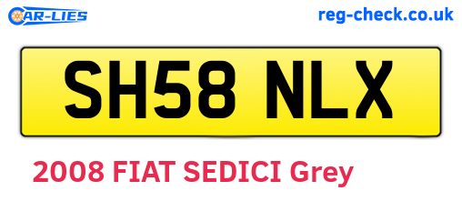SH58NLX are the vehicle registration plates.