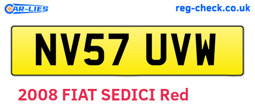 NV57UVW are the vehicle registration plates.